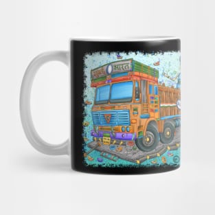 Indian Trucker Skeleton - Dia De Los Muertos - Colorful Indian Truck Paint Mug